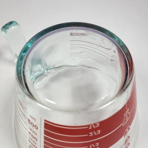 Vtg Pyrex 4-Cup 32oz 1Qt Glass Cone Shape Measuring Cup Red Reverse Letters #11 - Picture 8 of 9